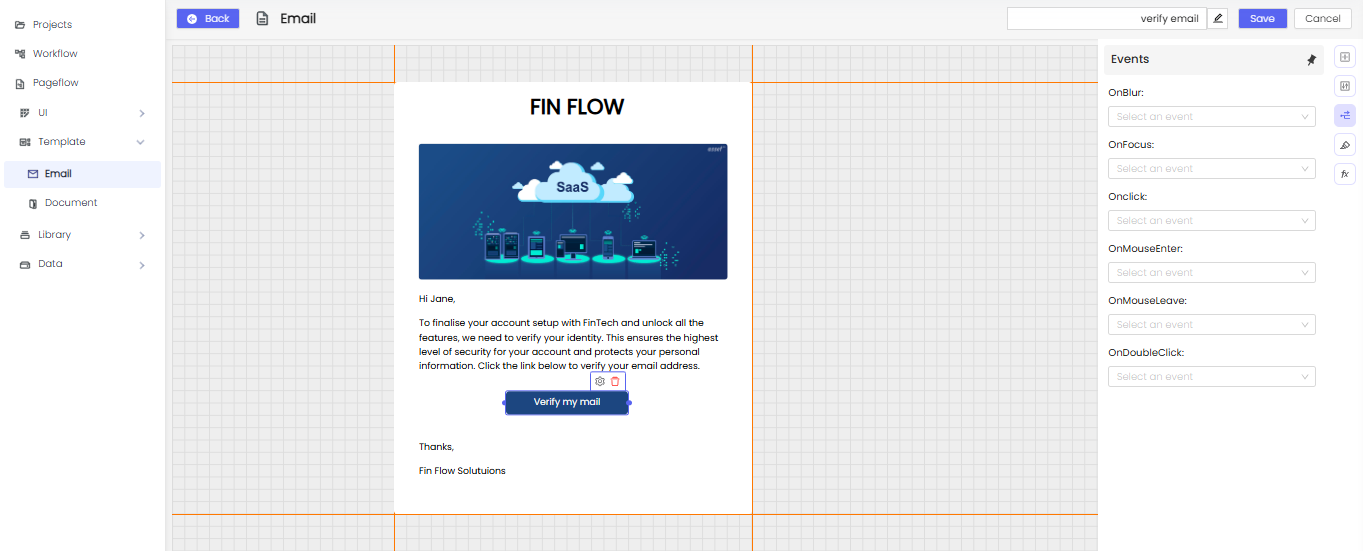 Email Event Configuration